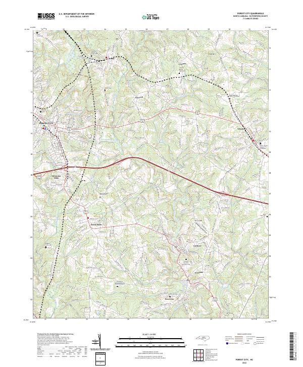 Forest City, NC — USGS 7.5-minute topo (2022)