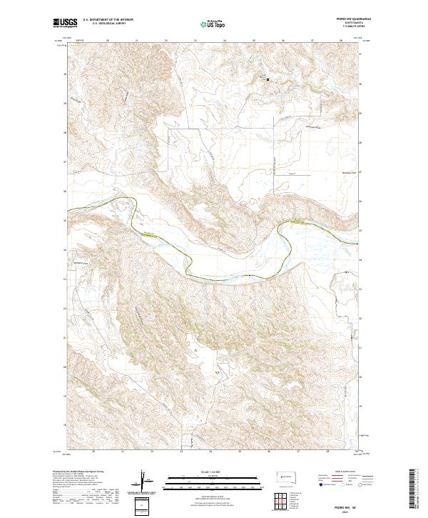 Pedro NW, SD — USGS 7.5-minute topo (2021)