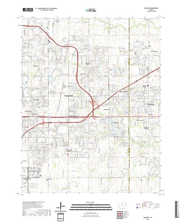 Andover, KS — USGS 7.5-minute topo (2022)