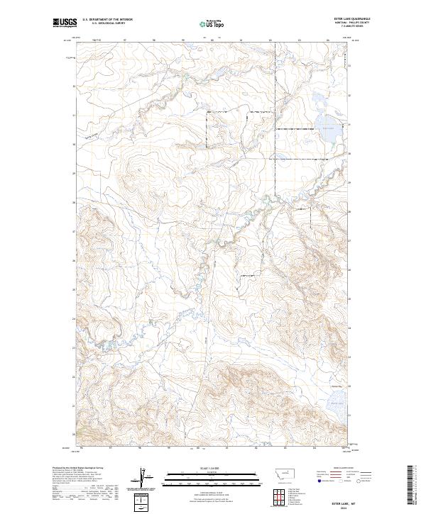 Ester Lake, MT — USGS 7.5-minute topo (2024)