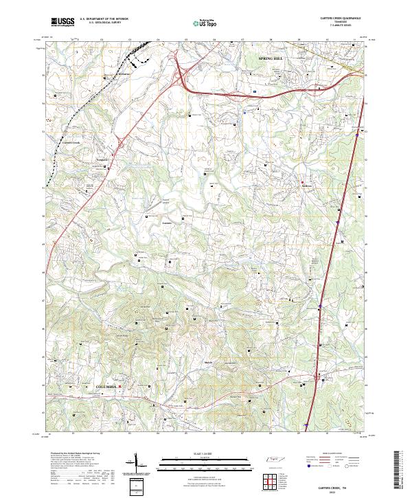 Carters Creek, TN — USGS 7.5-minute topo (2022)