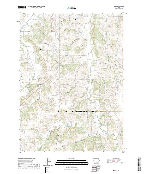 Medora, IA — USGS 7.5-minute topo (2023)