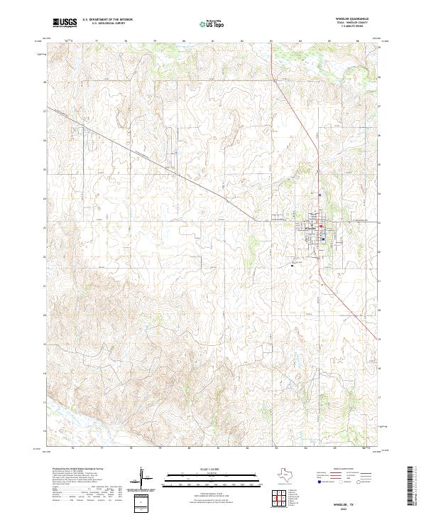 Wheeler, TX — USGS 7.5-minute topo (2022)