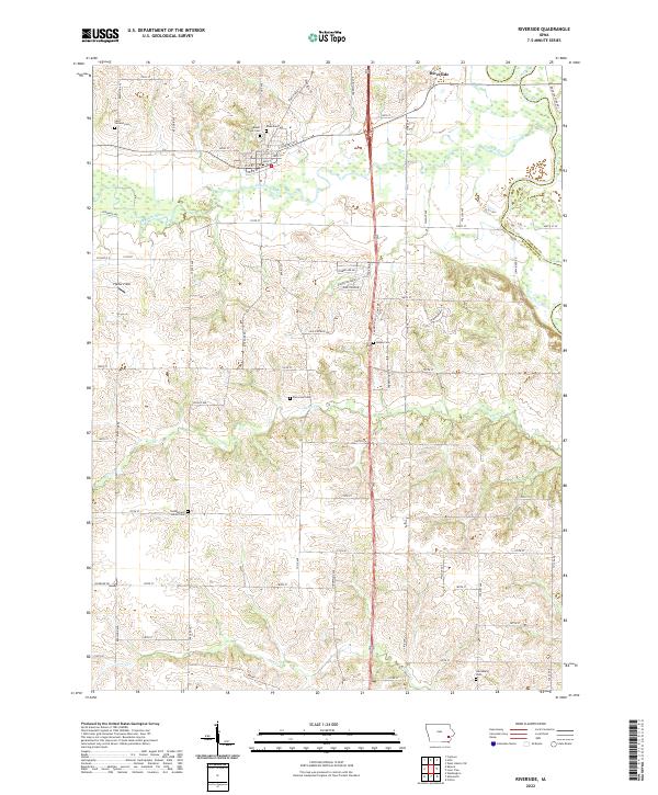 Riverside, IA — USGS 7.5-minute topo (2022)