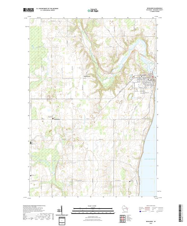 Kewaunee, WI — USGS 7.5-minute topo (2022)