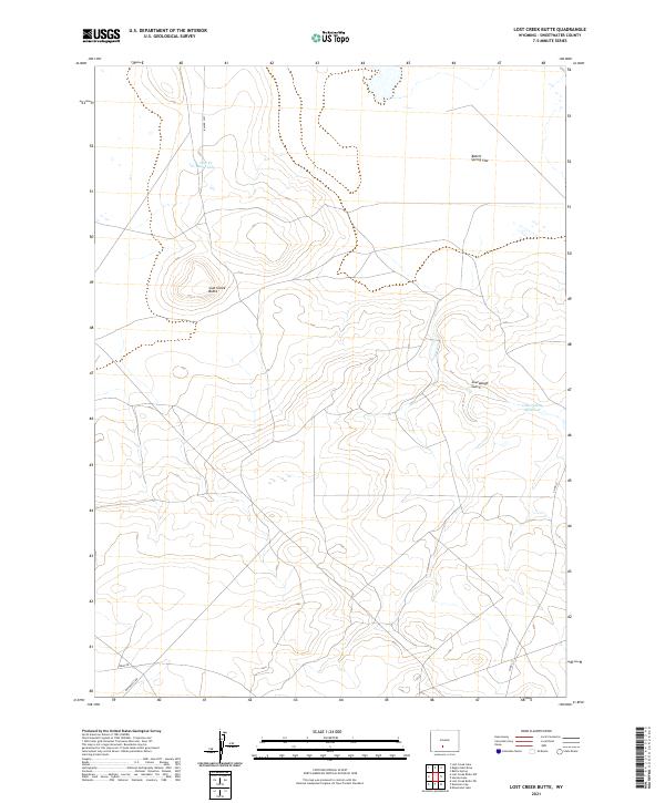 Lost Creek Butte, WY — USGS 7.5-minute topo (2021)