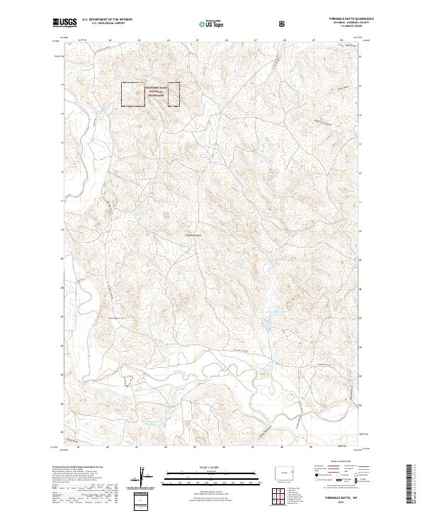 Threemile Butte, WY — USGS 7.5-minute topo (2021)