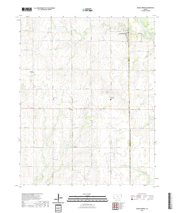 Geuda Springs, KS — USGS 7.5-minute topo (2022)