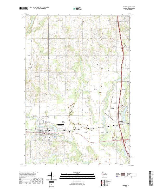 Barron, WI — USGS 7.5-minute topo (2022)