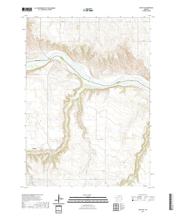 Butte SE, NE — USGS 7.5-minute topo (2021)