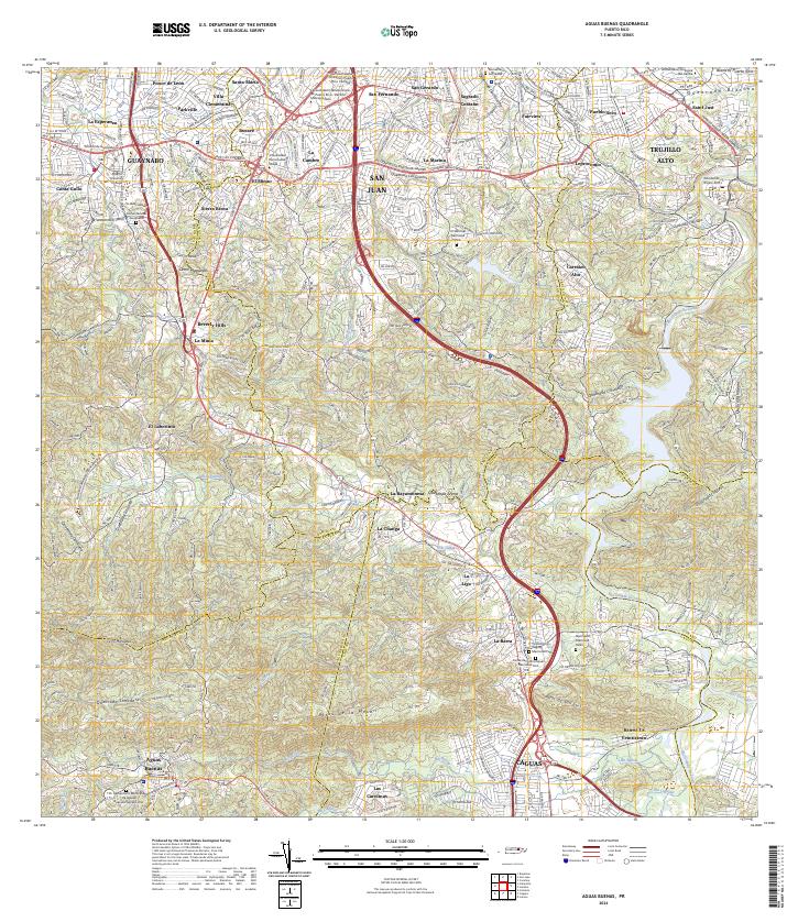 Aguas Buenas, PR — USGS 7.5-minute topo (2024)