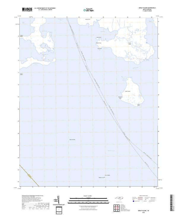 Great Island, NC — USGS 7.5-minute topo (2022)