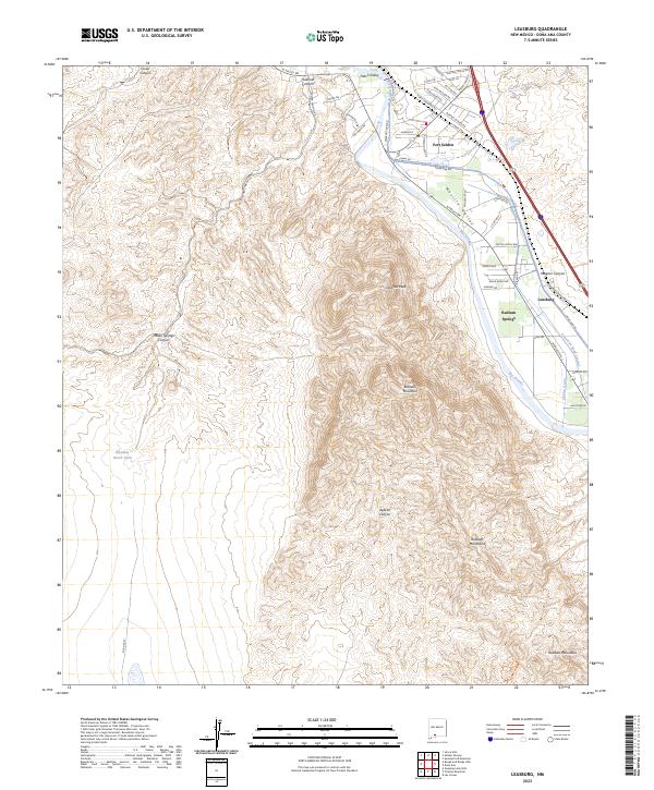 Leasburg, NM — USGS 7.5-minute topo (2023)