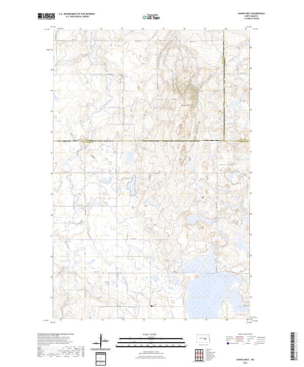 Hawks Nest, ND — USGS 7.5-minute topo (2024)