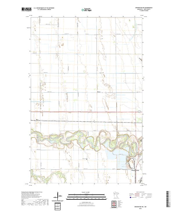 Crookston SW, MN — USGS 7.5-minute topo (2022)
