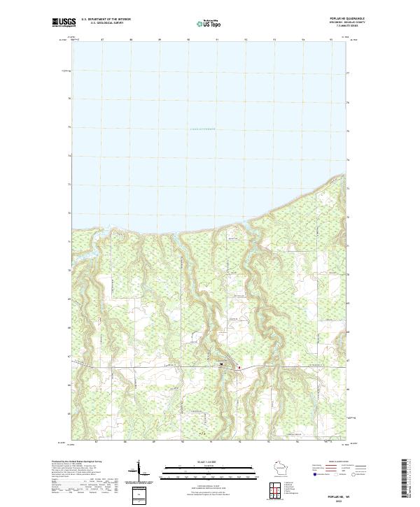 Poplar NE, WI — USGS 7.5-minute topo (2022)