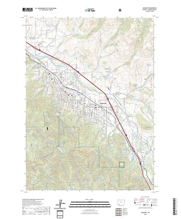 Ashland, OR — USGS 7.5-minute topo (2024)