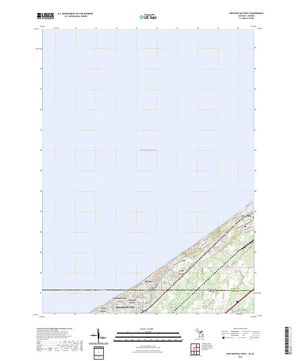 New Buffalo West, MI-IN — USGS 7.5-minute topo (2023)