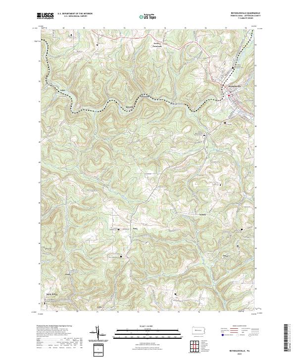 Reynoldsville, PA — USGS 7.5-minute topo (2023)
