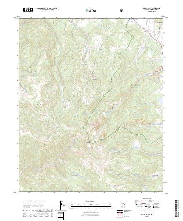 Mount Baldy, AZ — USGS 7.5-minute topo (2023)
