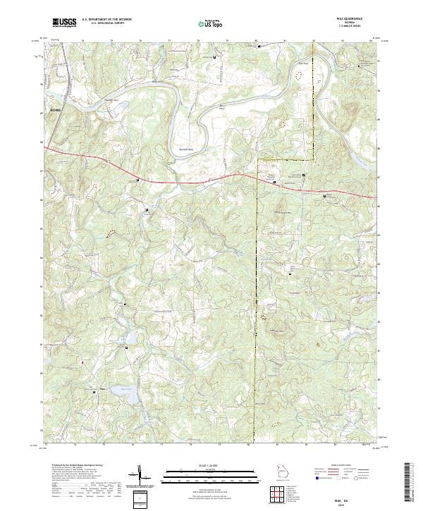 Wax, GA — USGS 7.5-minute topo (2024)