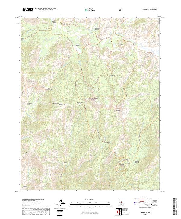 Kern Peak, CA — USGS 7.5-minute topo (2021)