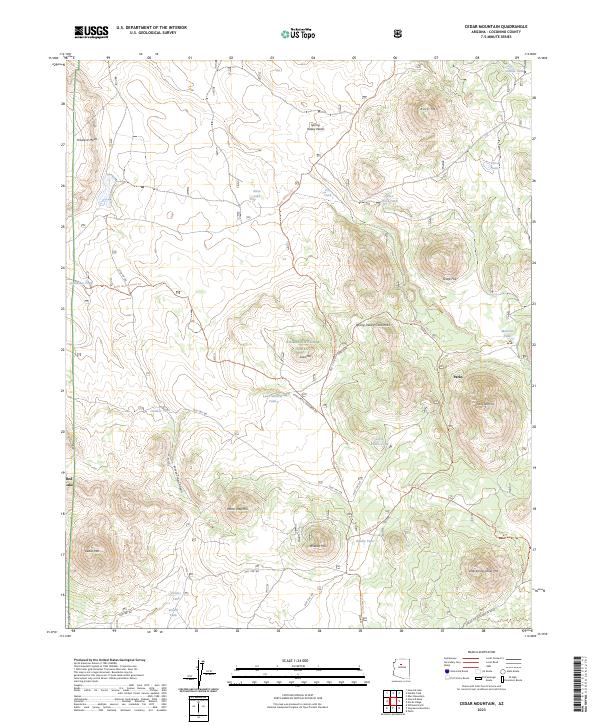 Cedar Mountain, AZ — USGS 7.5-minute topo (2023)