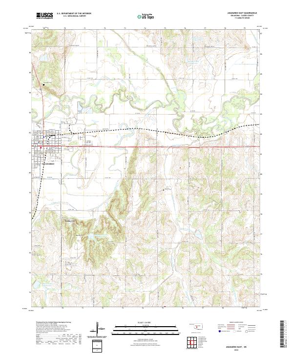Anadarko East, OK — USGS 7.5-minute topo (2022)