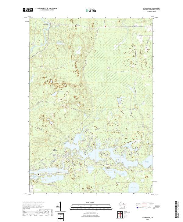 Legend Lake, WI — USGS 7.5-minute topo (2022)