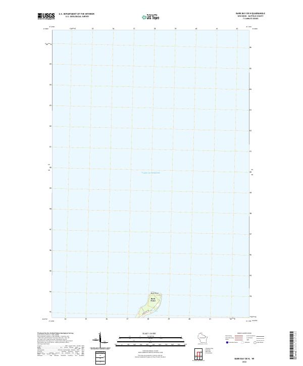Bark Bay OE N, WI — USGS 7.5-minute topo (2022)