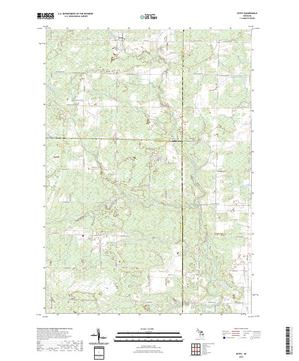 Estey, MI — USGS 7.5-minute topo (2023)