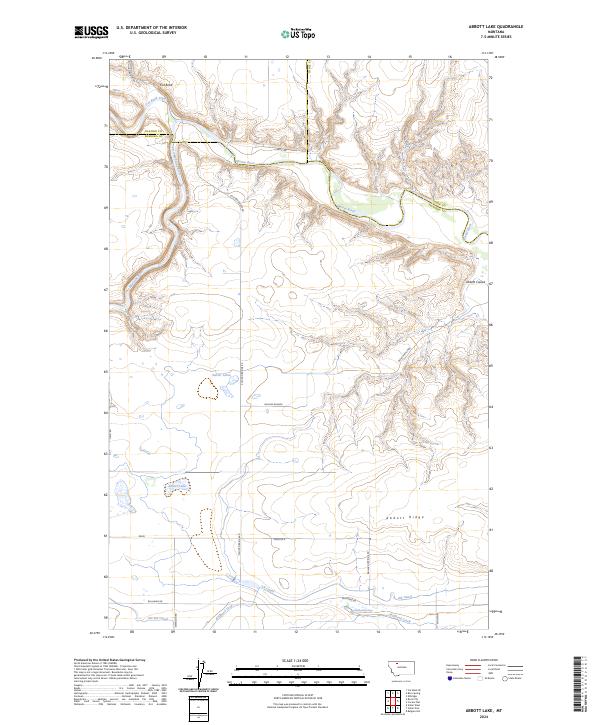 Abbott Lake, MT — USGS 7.5-minute topo (2024)