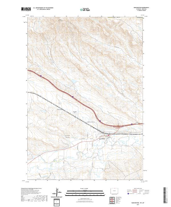 Ranchester, WY-MT — USGS 7.5-minute topo (2021)