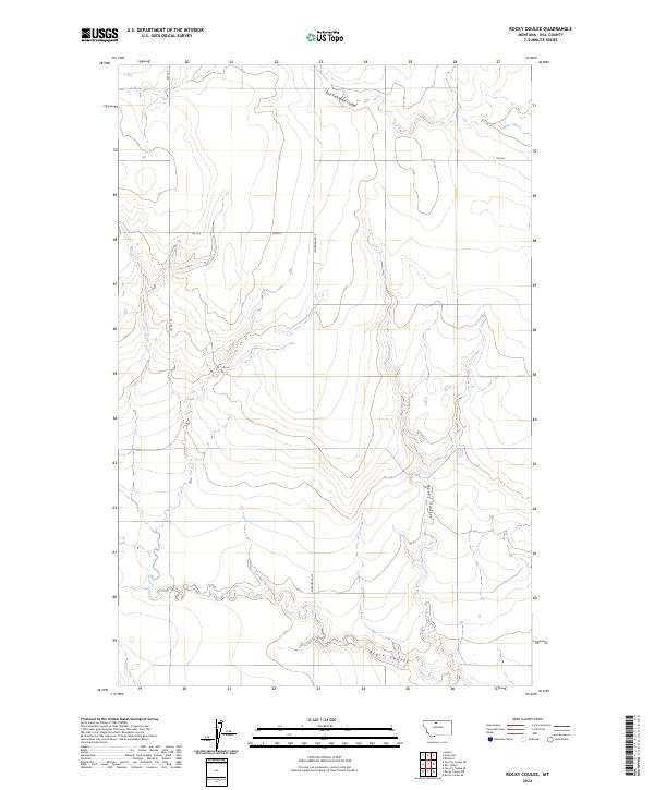 Rocky Coulee, MT — USGS 7.5-minute topo (2024)