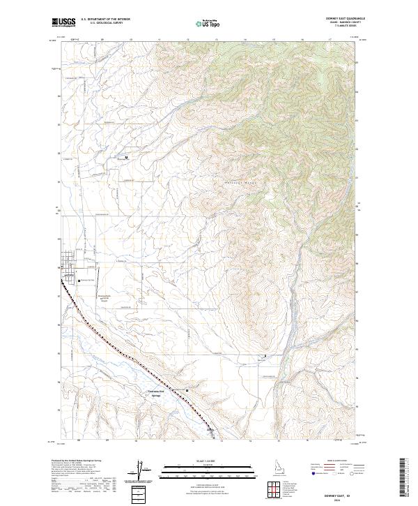 Downey East, ID — USGS 7.5-minute topo (2024)