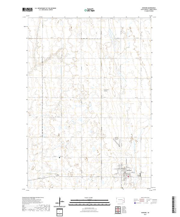 Howard, SD — USGS 7.5-minute topo (2021)