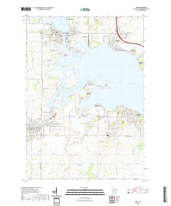 Omro, WI — USGS 7.5-minute topo (2022)