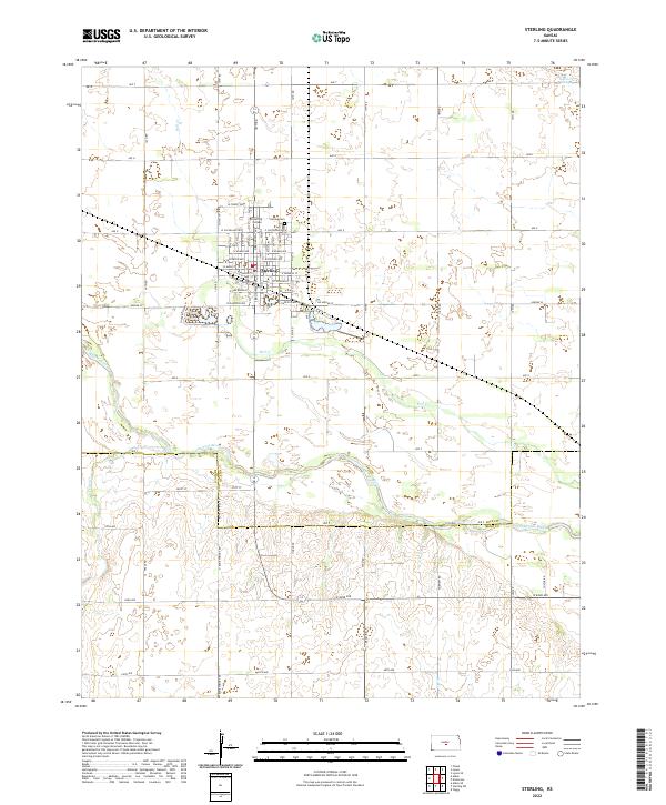 Sterling, KS — USGS 7.5-minute topo (2022)