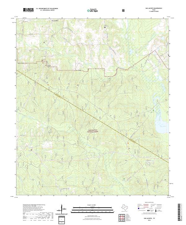 San Jacinto, TX — USGS 7.5-minute topo (2022)