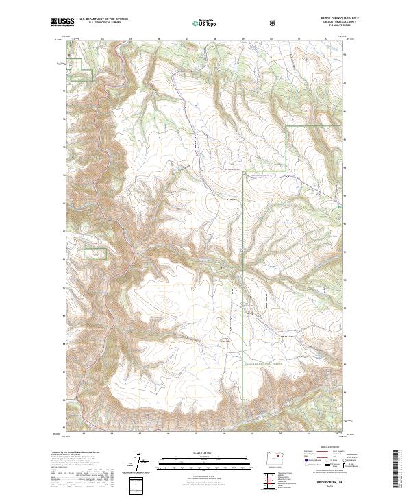 Bridge Creek, OR — USGS 7.5-minute topo (2024)