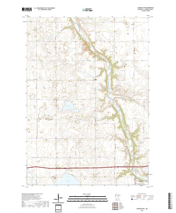 Lakefield NE, MN — USGS 7.5-minute topo (2022)