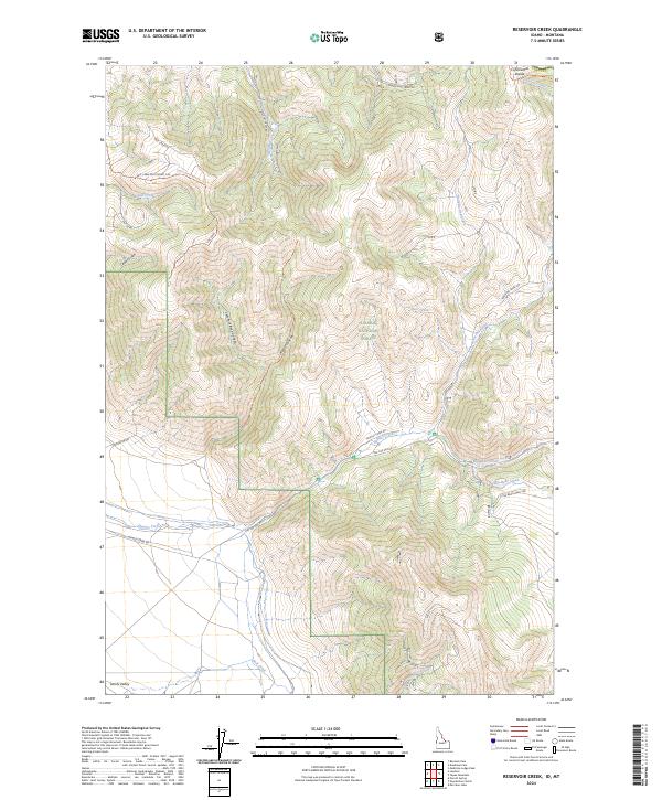 Reservoir Creek, ID-MT — USGS 7.5-minute topo (2024)