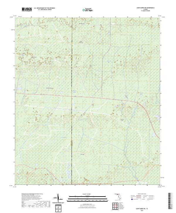 Saint Marks NE, FL — USGS 7.5-minute topo (2024)
