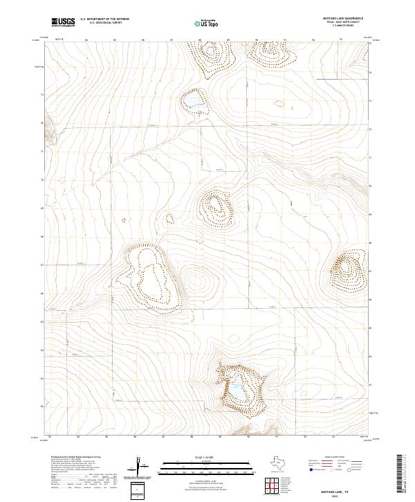 Mustang Lake, TX — USGS 7.5-minute topo (2022)