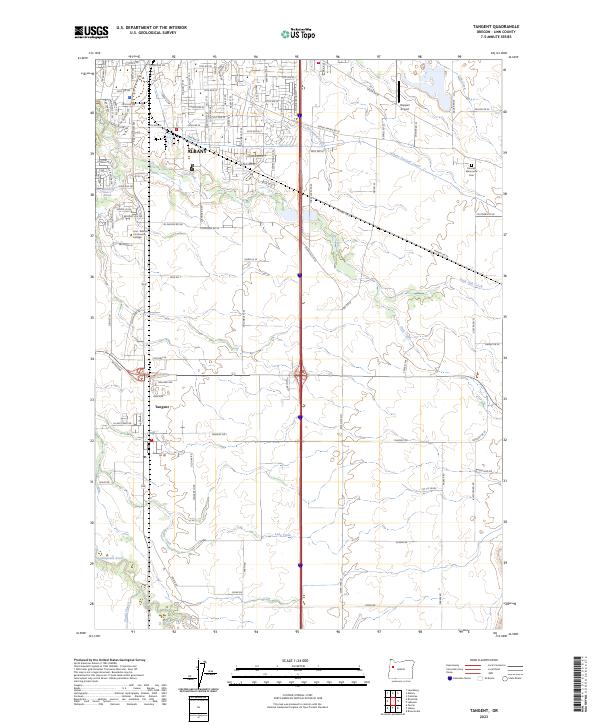 Tangent, OR — USGS 7.5-minute topo (2023)