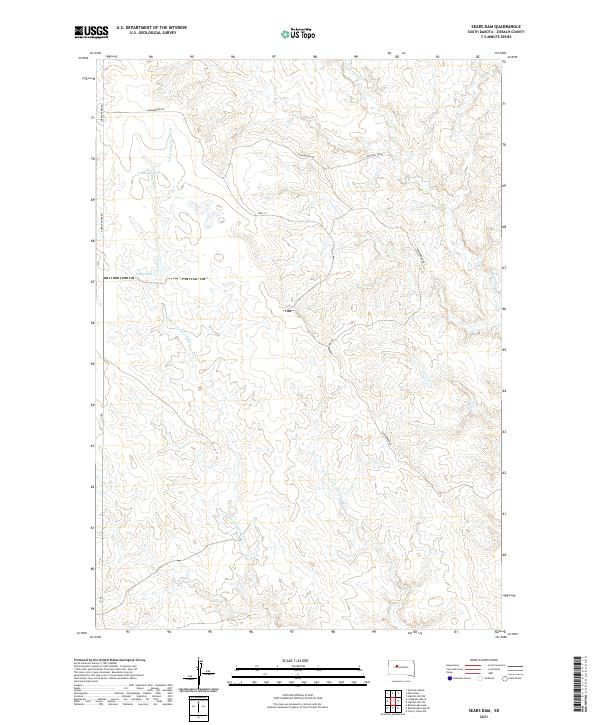 Sears Dam, SD — USGS 7.5-minute topo (2021)