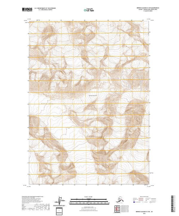 Bering Glacier D-2 SW, AK — USGS 7.5-minute topo (2024)