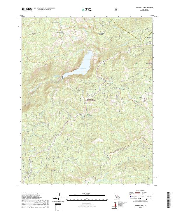 Donnell Lake, CA — USGS 7.5-minute topo (2021)