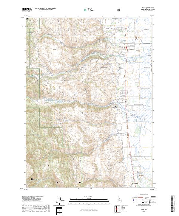 Paris, ID — USGS 7.5-minute topo (2023)