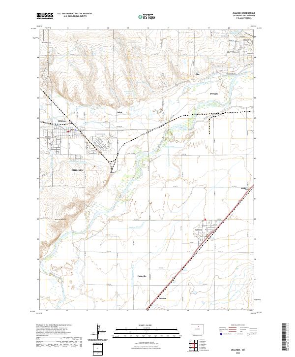 Milliken, CO — USGS 7.5-minute topo (2022)